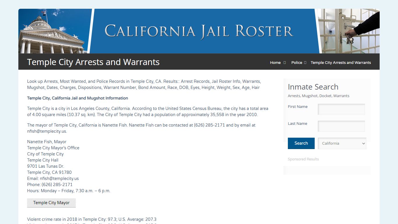 Temple City Arrests and Warrants | Jail Roster Search